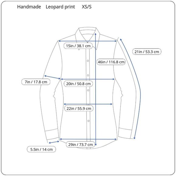 Animal print leopard long sleeves shift shirt-dress kaftan tunic kurta XS/S - Picture 11 of 12